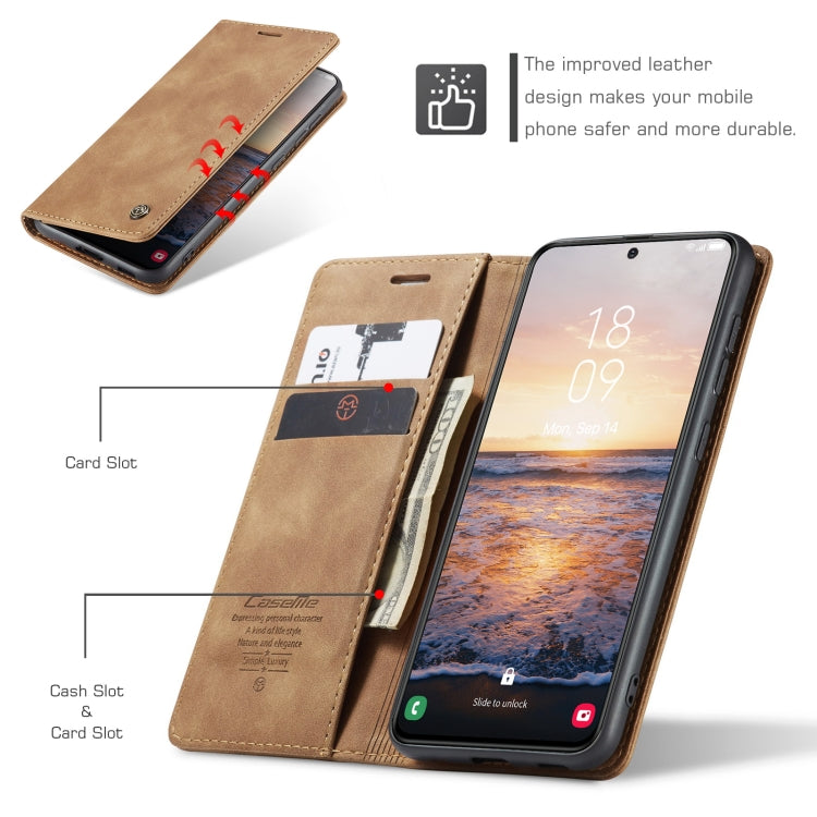 For Samsung Galaxy S24 5G CaseMe 013 Multifunctional Horizontal Flip Leather Phone Case(Brown) - Galaxy S24 5G Cases by CaseMe | Online Shopping UK | buy2fix