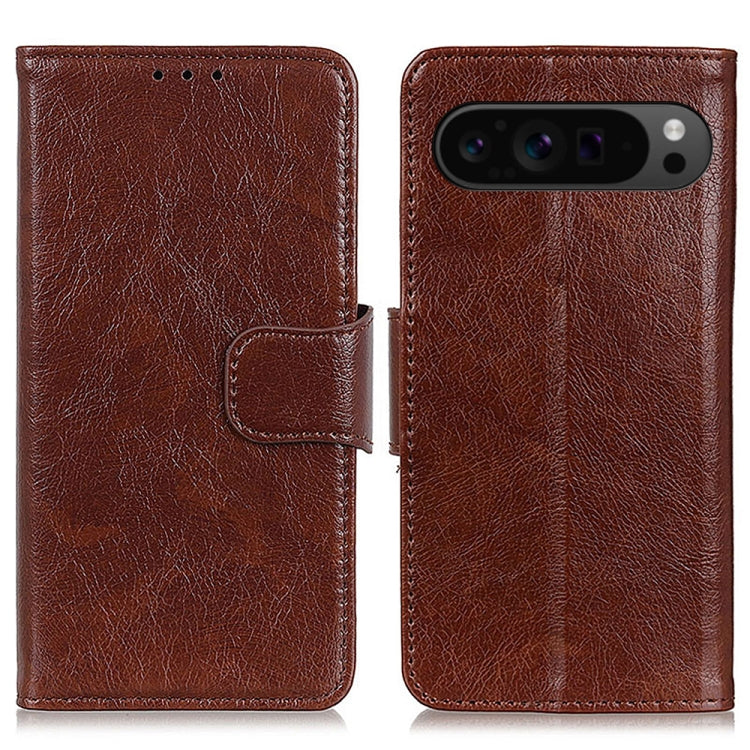 For Google Pixel 9 Pro Nappa Texture Horizontal Flip Leather Phone Case(Brown) - Google Cases by buy2fix | Online Shopping UK | buy2fix