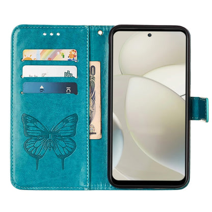 For Motorola Moto G Power 5G 2024 Embossed Butterfly Leather Phone Case(Blue) - Motorola Cases by buy2fix | Online Shopping UK | buy2fix