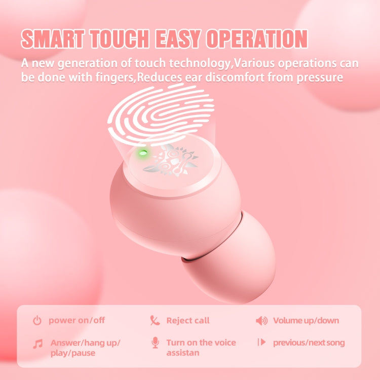 ONIKUMA T305 Digital Display Wireless Bluetooth Earphone(Pink) - Bluetooth Earphone by ONIKUMA | Online Shopping UK | buy2fix