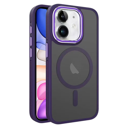 For iPhone 11 Two-color Frosted MagSafe Magnetic Phone Case(Purple) - iPhone 11 Cases by buy2fix | Online Shopping UK | buy2fix