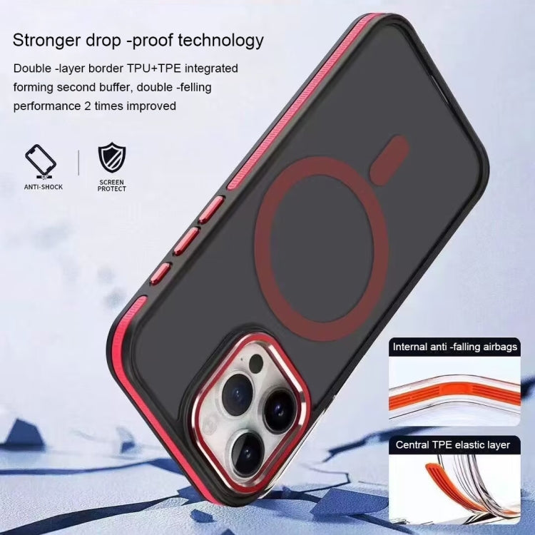 For iPhone 14 Pro Two-color Frosted MagSafe Magnetic Phone Case(Black) - iPhone 14 Pro Cases by buy2fix | Online Shopping UK | buy2fix