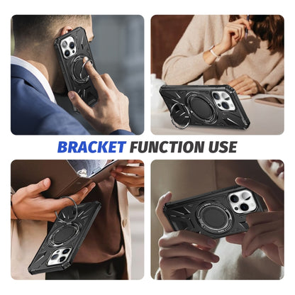 For iPhone 14 Plus MagSafe Magnetic Shockproof Phone Case with Ring Holder(Black) - iPhone 14 Plus Cases by buy2fix | Online Shopping UK | buy2fix