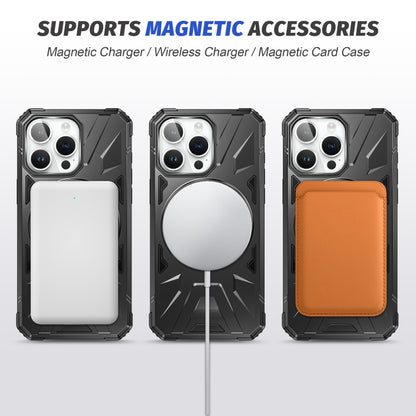 For iPhone 12/12 Pro MagSafe Magnetic Shockproof Phone Case with Ring Holder(Black) - iPhone 12 / 12 Pro Cases by buy2fix | Online Shopping UK | buy2fix