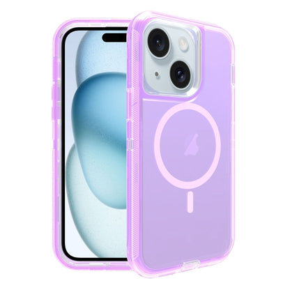 For iPhone 15 Plus Shockproof MagSafe Magnetic Phone Case(Transparent Purple) - iPhone 15 Plus Cases by buy2fix | Online Shopping UK | buy2fix