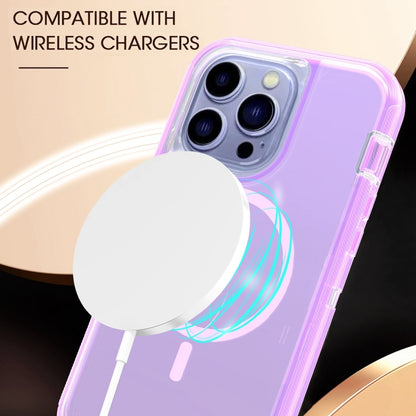 For iPhone 15 Plus Shockproof MagSafe Magnetic Phone Case(Transparent Purple) - iPhone 15 Plus Cases by buy2fix | Online Shopping UK | buy2fix