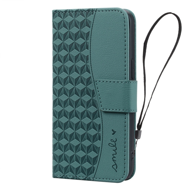 For Google Pixel 9 Pro Business Diamond Buckle Leather Phone Case with Lanyard(Green) - Google Cases by buy2fix | Online Shopping UK | buy2fix