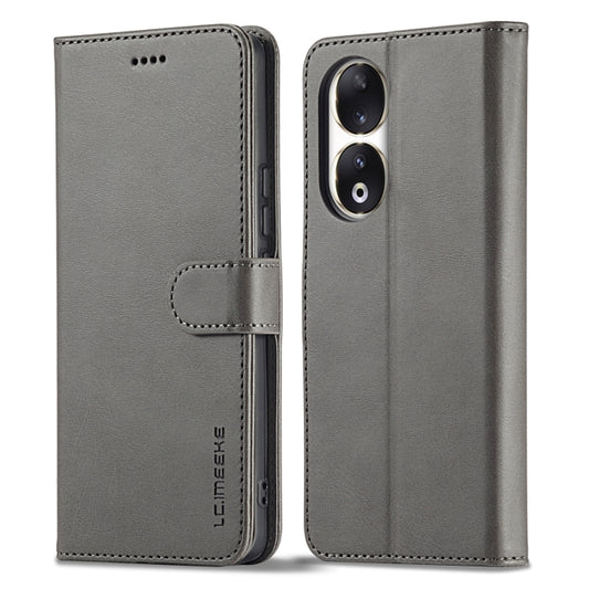 For Honor 90 LC.IMEEKE Calf Texture Leather Phone Case(Grey) - Honor Cases by LC.IMEEKE | Online Shopping UK | buy2fix