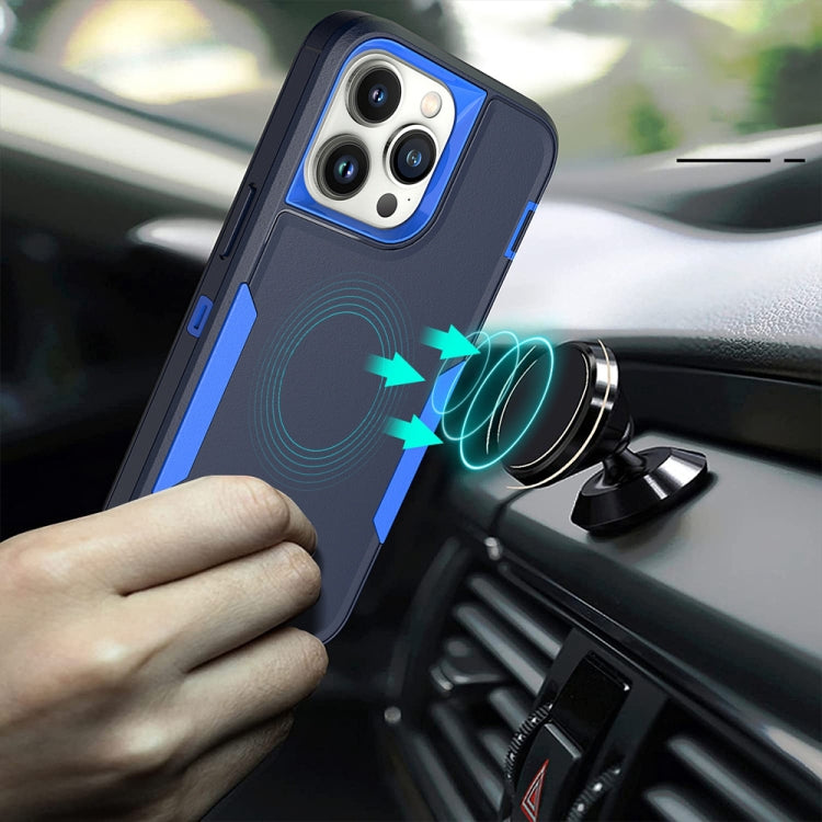 For iPhone 16 Pro 2 in 1 Magnetic PC + TPU Phone Case(Royal Blue+Dark Blue) - iPhone 16 Pro Cases by buy2fix | Online Shopping UK | buy2fix