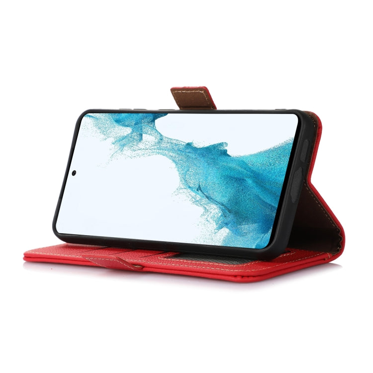 For Google Pixel 9 Side-Magnetic TJ Genuine Leather RFID Phone Case(Red) - Google Cases by buy2fix | Online Shopping UK | buy2fix