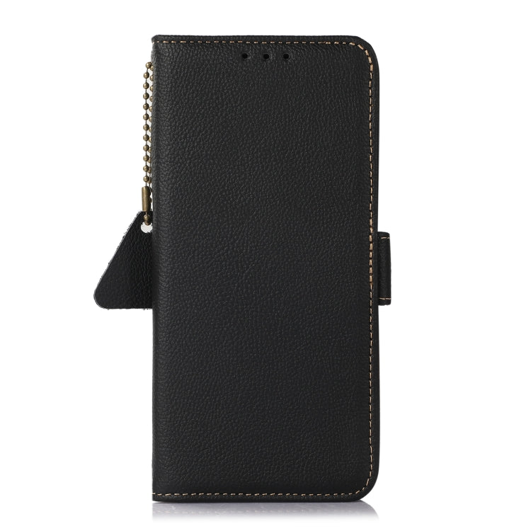 For Google Pixel 9 Side-Magnetic TJ Genuine Leather RFID Phone Case(Black) - Google Cases by buy2fix | Online Shopping UK | buy2fix