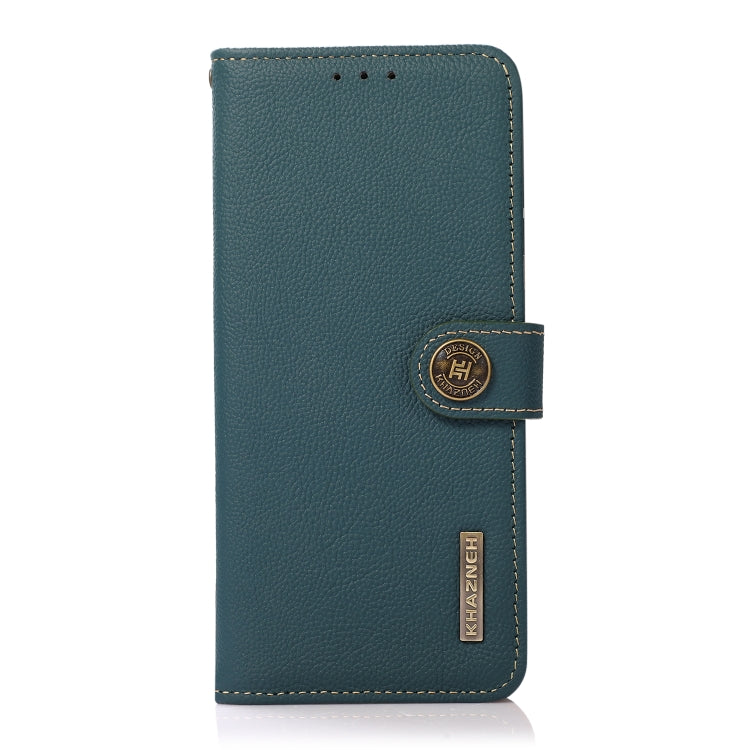 For Google Pixel 9 KHAZNEH Custer Genuine Leather RFID Phone Case(Green) - Google Cases by buy2fix | Online Shopping UK | buy2fix