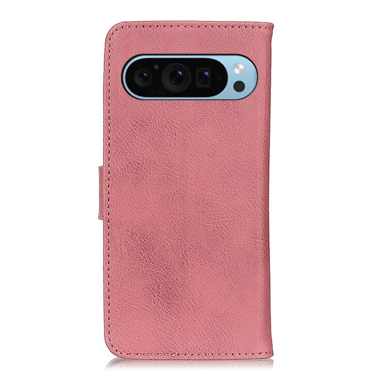 For Google Pixel 9 KHAZNEH Cowhide Texture Horizontal Flip Leather Phone Case(Pink) - Google Cases by buy2fix | Online Shopping UK | buy2fix