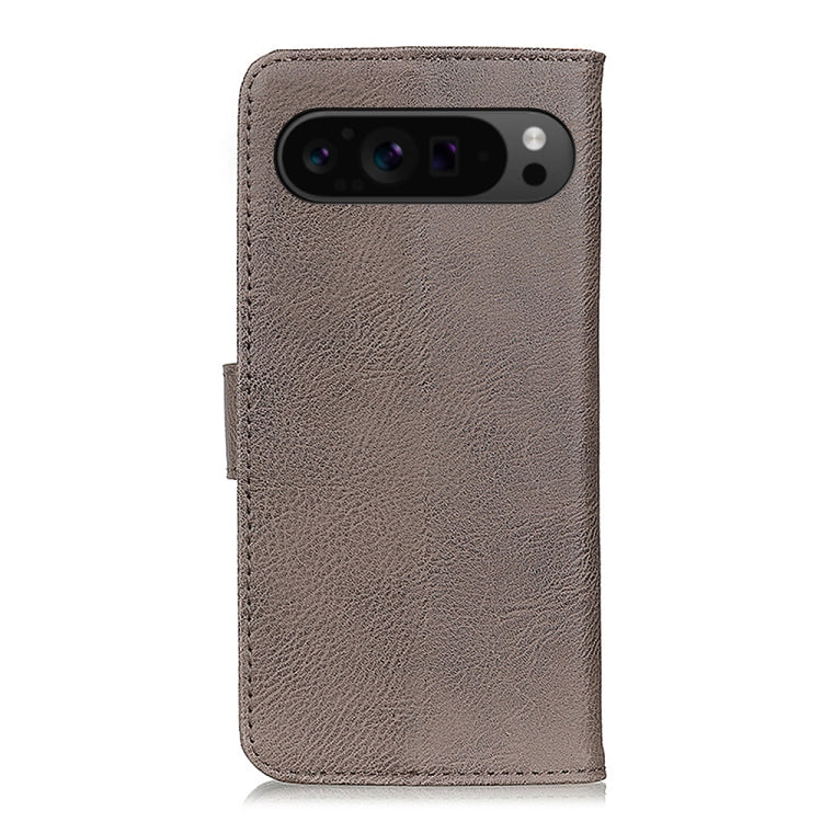 For Google Pixel 9 Pro KHAZNEH Cowhide Texture Horizontal Flip Leather Phone Case(Khaki) - Google Cases by buy2fix | Online Shopping UK | buy2fix