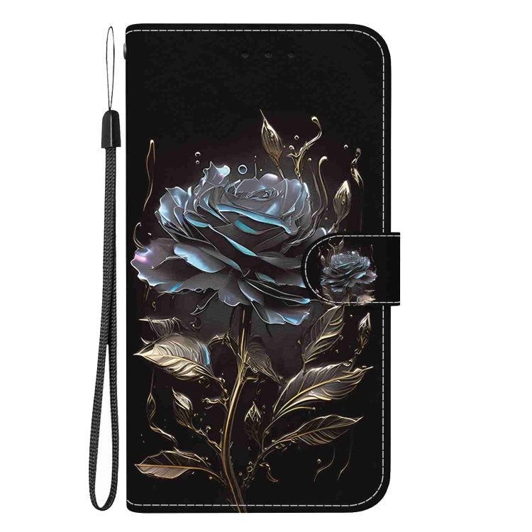 For Samsung Galaxy S23+ 5G Crystal Texture Colored Drawing Leather Phone Case(Black Rose) - Galaxy S23+ 5G Cases by buy2fix | Online Shopping UK | buy2fix