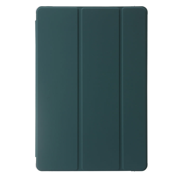 For Samsung Galaxy Tab S9 3-Fold Clear Acrylic Leather Tablet Case(Deep Green) - Galaxy Tab S9 Cases by buy2fix | Online Shopping UK | buy2fix