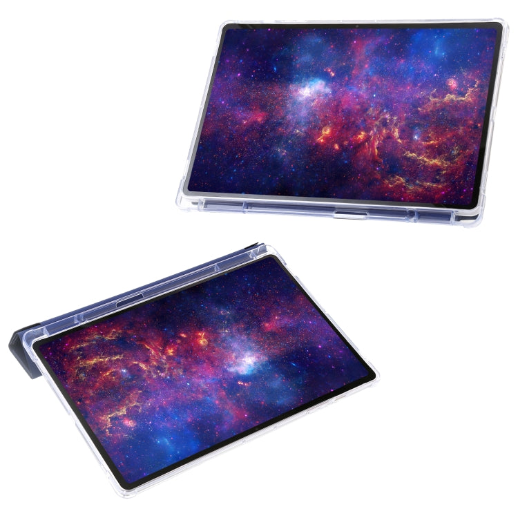 For Samsung Galaxy Tab S9 Clear Acrylic Deformation Leather Tablet Case(Dark Blue) - Galaxy Tab S9 Cases by buy2fix | Online Shopping UK | buy2fix