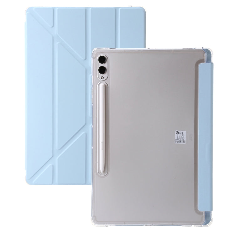 For Samsung Galaxy Tab S9 Clear Acrylic Deformation Leather Tablet Case(Ice Blue) - Galaxy Tab S9 Cases by buy2fix | Online Shopping UK | buy2fix