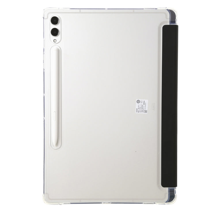 For Samsung Galaxy Tab S9 FE+ Clear Acrylic Deformation Leather Tablet Case(Black) - Galaxy Tab S9 FE+ by buy2fix | Online Shopping UK | buy2fix