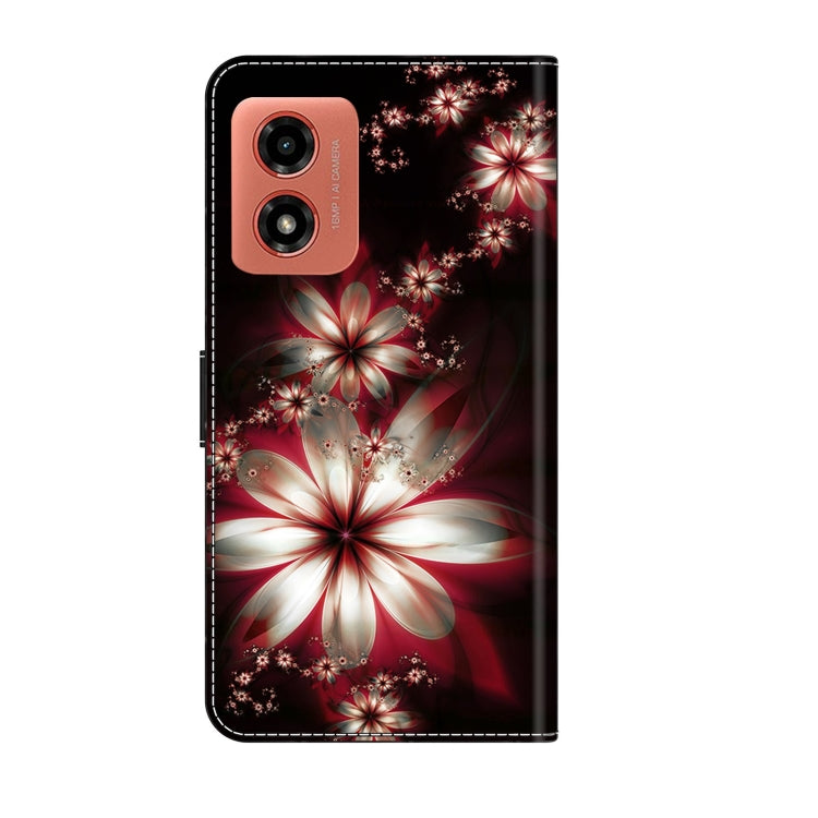 For Motorola Moto G04 Crystal 3D Shockproof Protective Leather Phone Case(Fantastic Flower) - Motorola Cases by buy2fix | Online Shopping UK | buy2fix