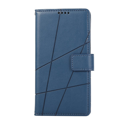 For iPhone SE 2024 PU Genuine Leather Texture Embossed Line Phone Case(Blue) - More iPhone Cases by buy2fix | Online Shopping UK | buy2fix