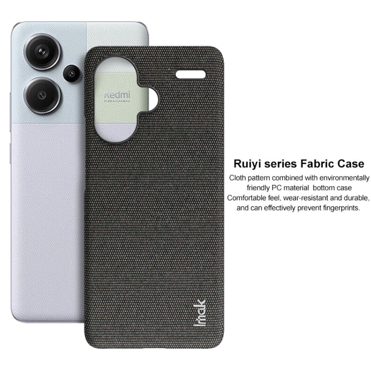 For Xiaomi Redmi Note 13 Pro+ 5G imak Ruiyi Series Cloth Texture PU + PC Phone Case(Dark Grey) - Note 13 Pro+ Cases by imak | Online Shopping UK | buy2fix