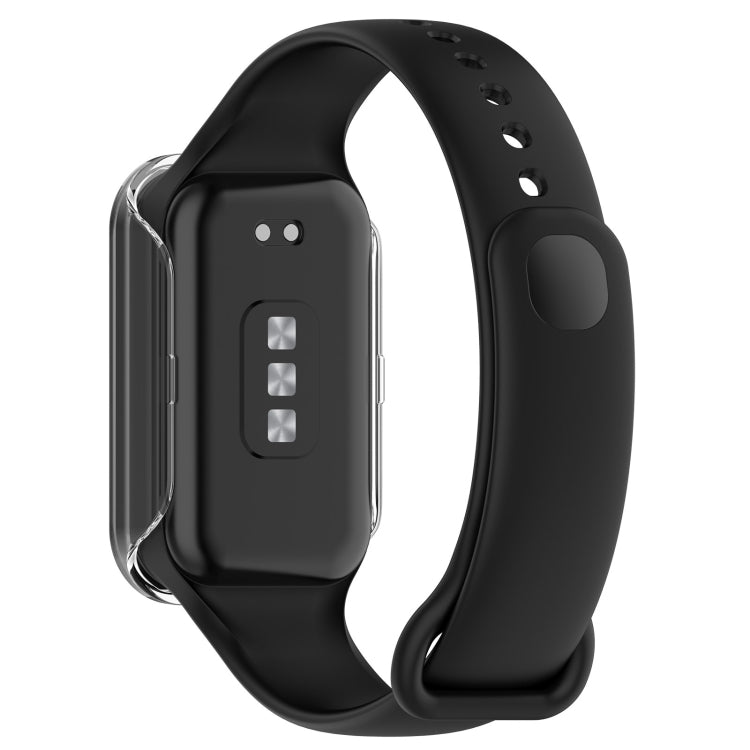 For Xiaomi Smart Band 8 Active / Redmi Band 2 PC + Tempered Film Integrated Watch Protective Case(Transparent White) - Watch Cases by buy2fix | Online Shopping UK | buy2fix