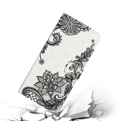 For iPhone 16 Oil Embossed 3D Drawing Leather Phone Case(Lace Flower) - iPhone 16 Cases by buy2fix | Online Shopping UK | buy2fix