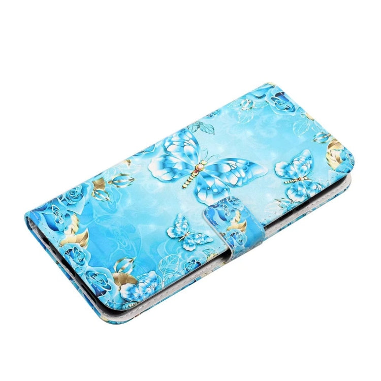 For iPhone 16 Plus Oil Embossed 3D Drawing Leather Phone Case(Blue Butterflies) - iPhone 16 Plus Cases by buy2fix | Online Shopping UK | buy2fix