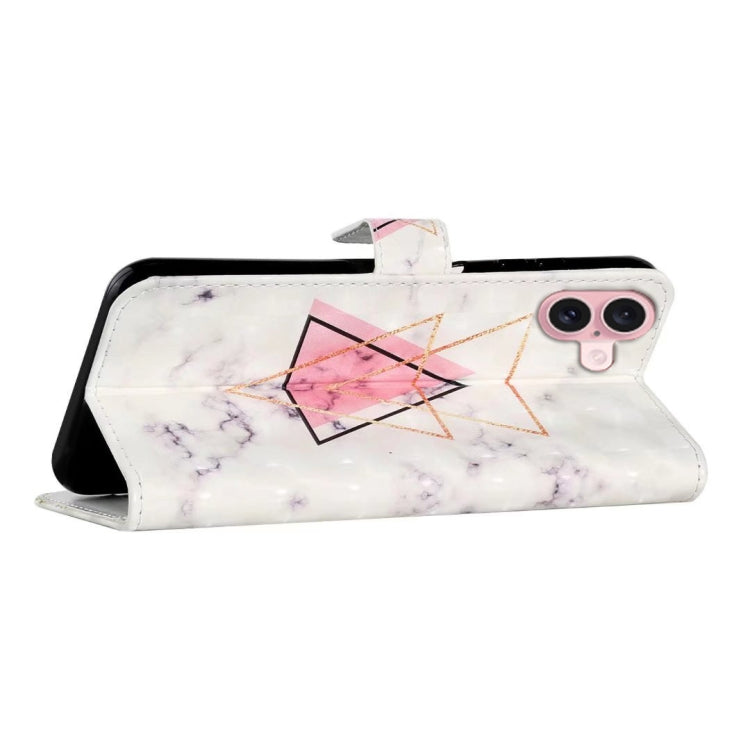 For iPhone 16 Plus Oil Embossed 3D Drawing Leather Phone Case(Triangular Marble) - iPhone 16 Plus Cases by buy2fix | Online Shopping UK | buy2fix