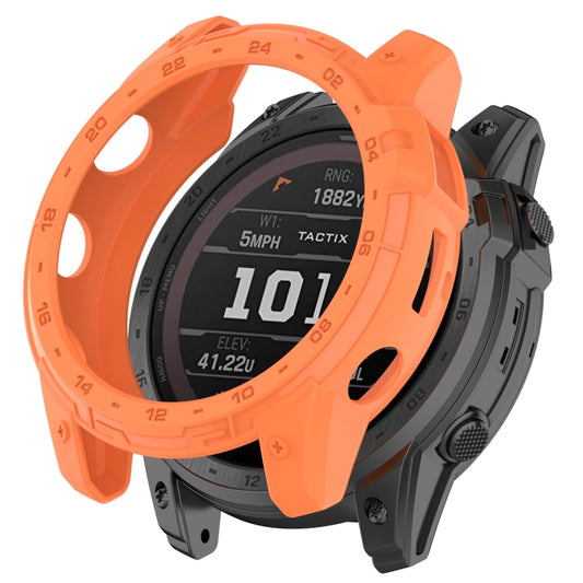 For Garmin Tactix 7 Amoled Armor Hollow TPU Watch Protective Case(Orange) - Watch Cases by buy2fix | Online Shopping UK | buy2fix