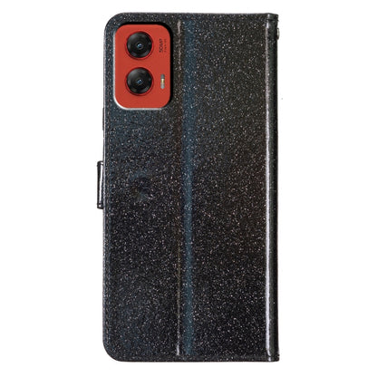 For Motorola Moto G Stylus 5G 2024 Glitter Powder Flip Leather Phone Case(Black) - Motorola Cases by buy2fix | Online Shopping UK | buy2fix