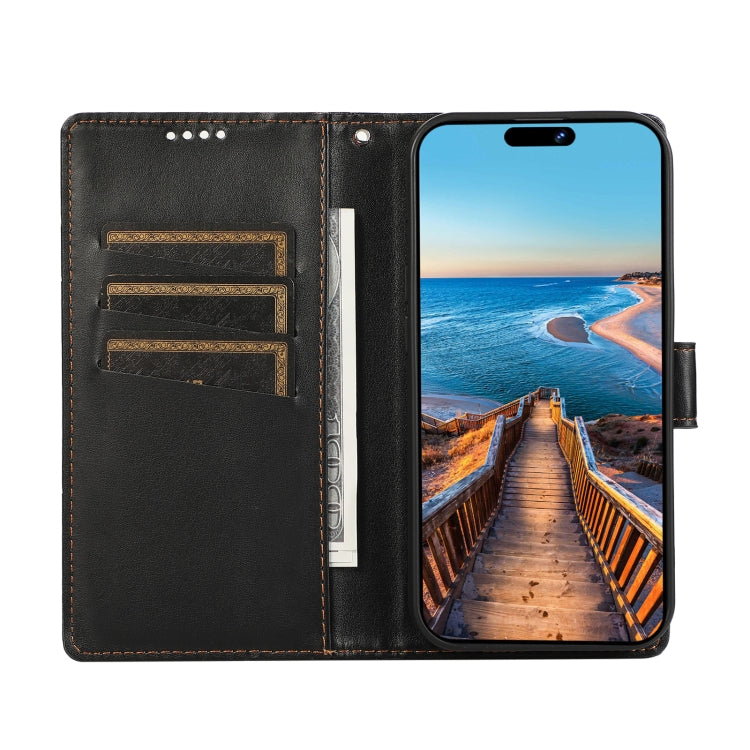 For Xiaomi 13 Lite PU Genuine Leather Texture Embossed Line Phone Case(Black) - 13 Lite Cases by buy2fix | Online Shopping UK | buy2fix