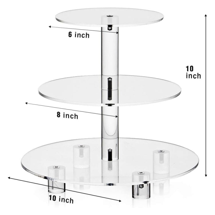 YX062 3 Tier Acrylic Circular Cupcake Stand - Storage Boxes by buy2fix | Online Shopping UK | buy2fix