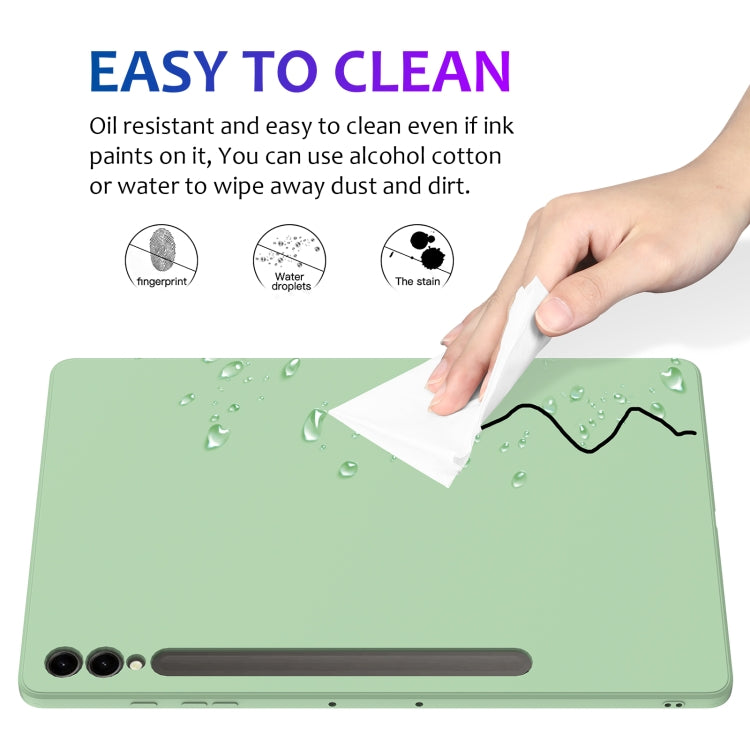 For Samsung Galaxy Tab S9+ Pure Color Liquid Silicone Shockproof Tablet Case(Green) - Galaxy Tab S9+ Cases by buy2fix | Online Shopping UK | buy2fix