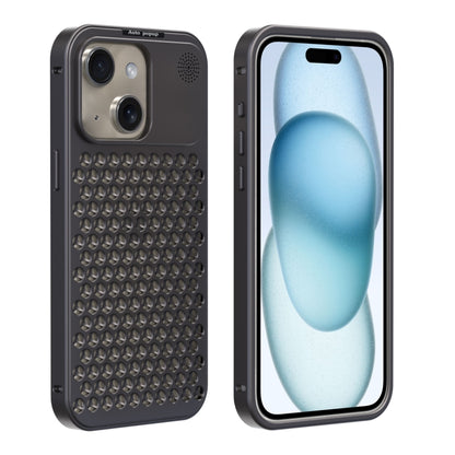 For iPhone 15 R-JUST RJ58 Aromatherapy Metal Cooling Phone Case(Grey) - iPhone 15 Cases by R-JUST | Online Shopping UK | buy2fix