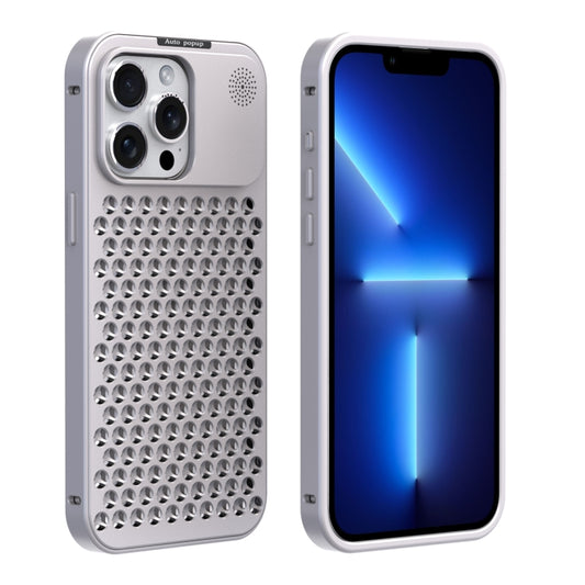 For iPhone 13 Pro Max R-JUST RJ58 Aromatherapy Metal Cooling Phone Case(Silver) - iPhone 13 Pro Max Cases by R-JUST | Online Shopping UK | buy2fix