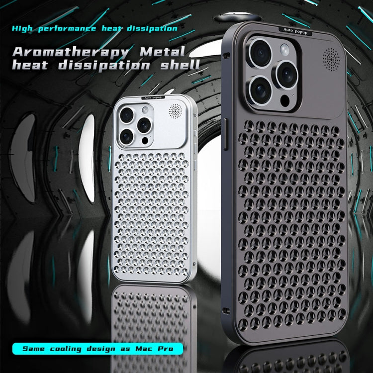 For iPhone 15 R-JUST RJ58 Aromatherapy Metal Cooling Phone Case(Grey) - iPhone 15 Cases by R-JUST | Online Shopping UK | buy2fix