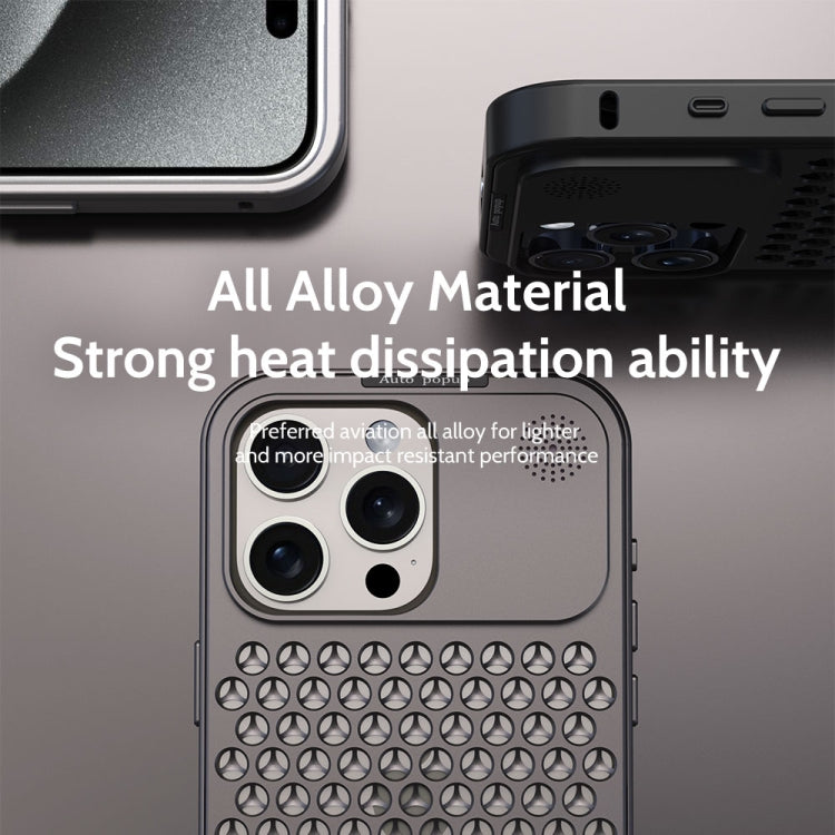 For iPhone 14 Pro Max R-JUST RJ58 Aromatherapy Metal Cooling Phone Case(Grey) - iPhone 14 Pro Max Cases by R-JUST | Online Shopping UK | buy2fix