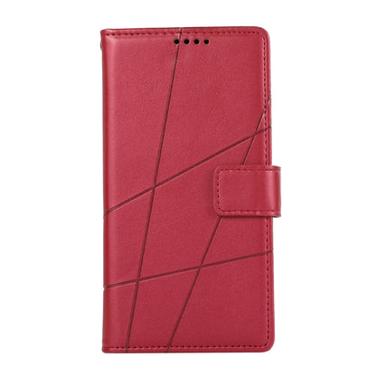 For Google Pixel 9 Pro PU Genuine Leather Texture Embossed Line Phone Case(Red) - Google Cases by buy2fix | Online Shopping UK | buy2fix