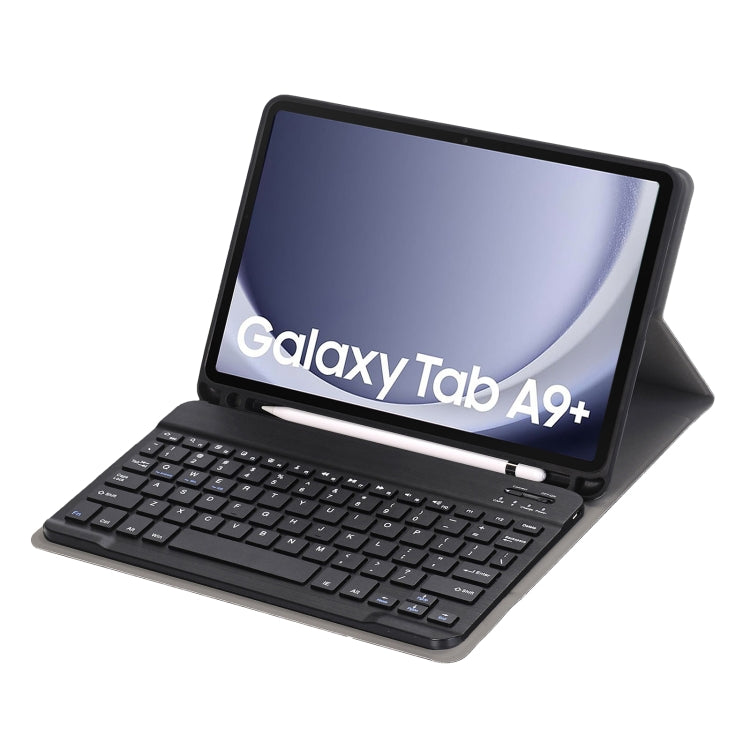 For Samsung Galaxy Tab A9+ X210/X215/X215 A09B Candy Color TPU Bluetooth Keyboard Leather Tablet Case with Pen Holder(Black) - Samsung Keyboard by buy2fix | Online Shopping UK | buy2fix