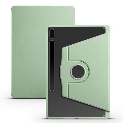 For Samsung Galaxy Tab S9+ X810 Acrylic 360 Degree Rotation Holder Tablet Leather Case(Matcha Green) - Galaxy Tab S9+ Cases by buy2fix | Online Shopping UK | buy2fix