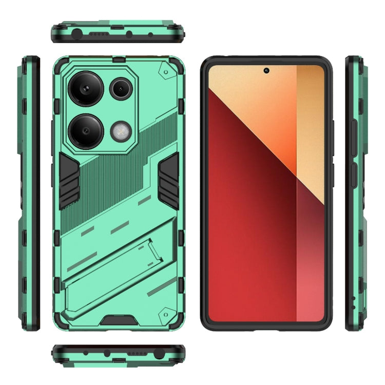 For Xiaomi Redmi Note 13 Pro 4G Global Punk Armor 2 in 1 PC + TPU Phone Case with Holder(Green) - Note 13 Pro Cases by buy2fix | Online Shopping UK | buy2fix