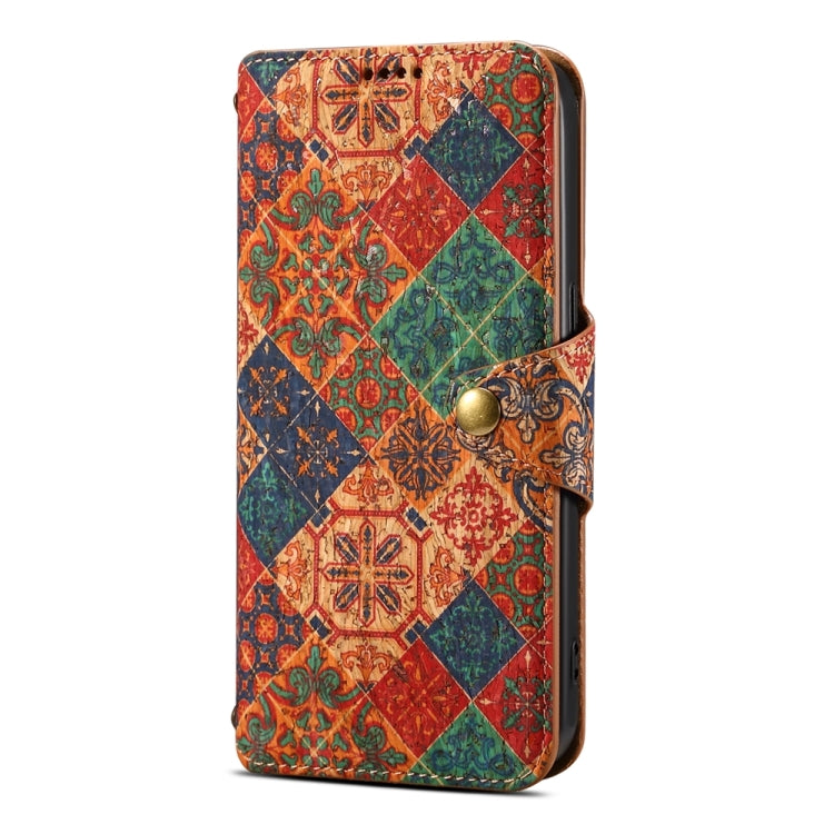 For Samsung Galaxy S23 Denior Flower Language Series Cork Fabric Oil Edge Leather Phone Case(Winter) - Galaxy S23 5G Cases by Denior | Online Shopping UK | buy2fix