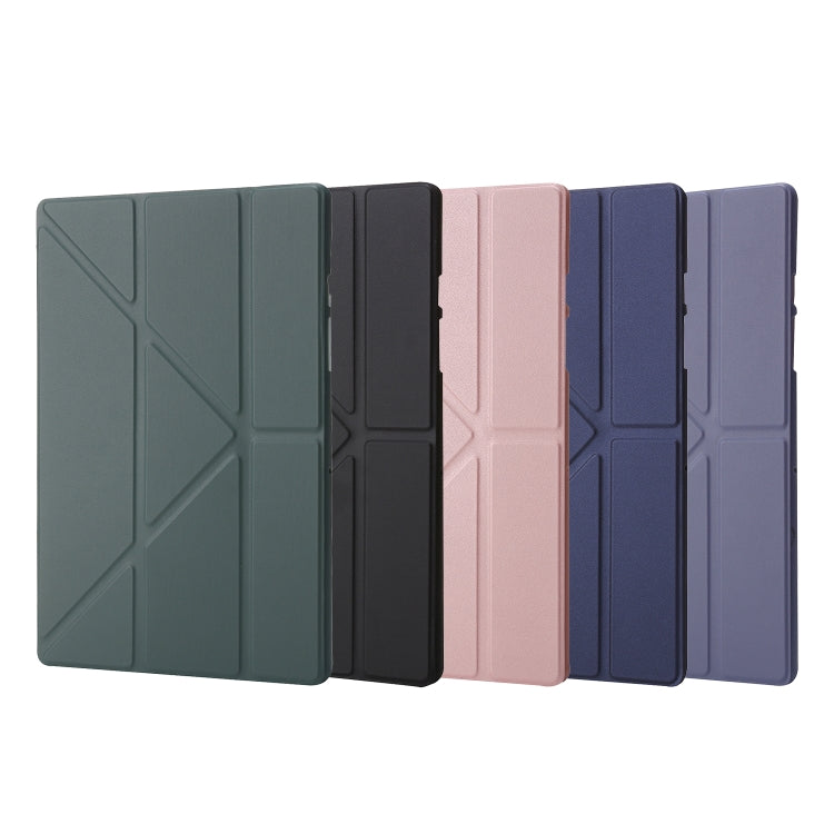 For Samsung Galaxy Tab A9 TPU Deformation Multi-Fold Leather Tablet Case(Navy Blue) - Galaxy Tab A9 by buy2fix | Online Shopping UK | buy2fix