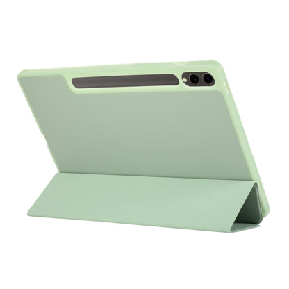 For Samsung Galaxy Tab S9+ 3-Fold Pure Color TPU Leather Tablet Case with Pen Slot(Green) - Galaxy Tab S9+ Cases by buy2fix | Online Shopping UK | buy2fix