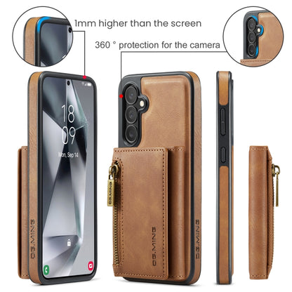 For Samsung Galaxy S24 FE 5G DG.MING M5 Series Zip RFID Multi Card Detachable Leather Phone Case(Brown) - Galaxy S24 FE 5G Cases by DG.MING | Online Shopping UK | buy2fix