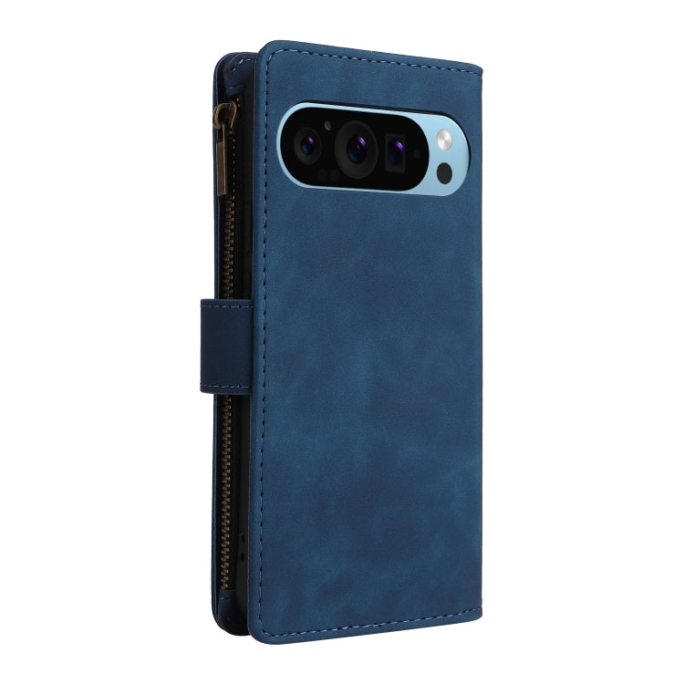 For Google Pixel 9 Multifunctional Multi-Card Wallet Phone Leather Case(Blue) - Google Cases by buy2fix | Online Shopping UK | buy2fix