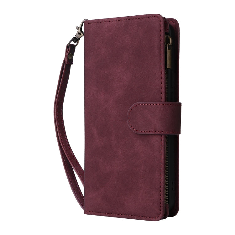 For Google Pixel 9 Multifunctional Multi-Card Wallet Phone Leather Case(Wine Red) - Google Cases by buy2fix | Online Shopping UK | buy2fix