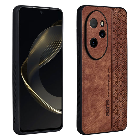 For Honor 100 Pro AZNS 3D Embossed Skin Feel Phone Case(Brown) - Honor Cases by AZNS | Online Shopping UK | buy2fix